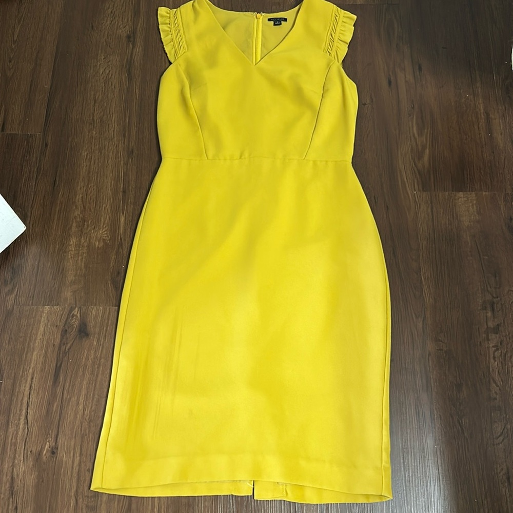Ann Taylor Yellow Ruffle Sleeve Dress